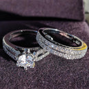 925 Sterling Silver luxury bold big wedding Rings set for bridal Women Engagement african finger christmas gift Jewelry R4428