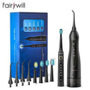 Fairywill Water Flossers for Teeth 300ML Oral Irrigator Rechargeable Portable Dental 3 Modes Water Tank Waterproof Teeth Cleaner