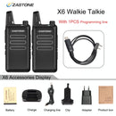 Zastone X6 Mini Walkie Talkie 400-470 UHF Walkie Talkie Portable Handheld Radio Comunicador Two-Way Ham Radio