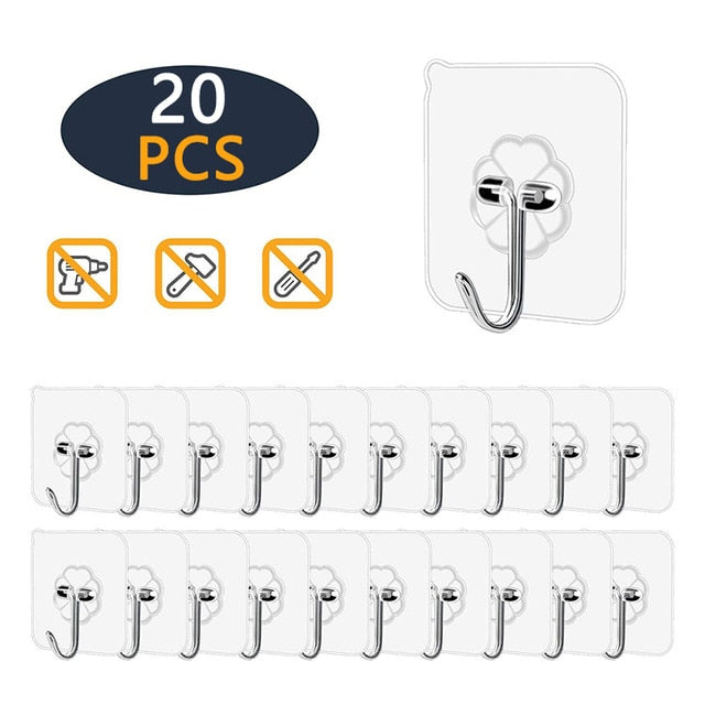 10/20 piezas ganchos de pared autoadhesivos fuertes transparentes para puerta, ganchos de succión para carga pesada, ventosa para cocina, baño y oficina