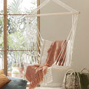 Nordic Style Home Garden Hanging Hammock Tassel Hammock Chair Outdoor Indoor Dormitory Swing Hanging Chair with Wooden Rod