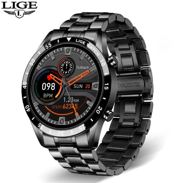 LIGE 2021 Neue Männer Smart Watch Bluetooth Anrufuhr IP67 Wasserdichte Sport Fitness Uhr Für Android IOS Smart Watch 2021 + Box