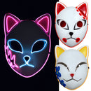 Máscara LED de Anime Demon Slayer, Cosplay de Sabito Kamado Makomo, máscaras bonitas, accesorios para disfraces de fiesta de Halloween