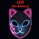 Máscara LED de Anime Demon Slayer, Cosplay de Sabito Kamado Makomo, máscaras bonitas, accesorios para disfraces de fiesta de Halloween