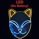 Máscara LED de Anime Demon Slayer, Cosplay de Sabito Kamado Makomo, máscaras bonitas, accesorios para disfraces de fiesta de Halloween