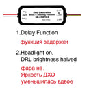 DRL Controller Auto Car LED Daytime Running Light Relay Harness Dimmer On/Off 12-18V Fog Lamp Control