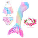 AngelGirl 2021 Girls Swimmable Mermaid Tail Princess Dress with Monofin Kids Holiday Mermaid Costume Cosplay Swimsuit Birthday