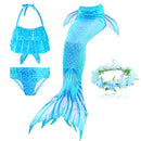 AngelGirl 2021 Girls Swimmable Mermaid Tail Princess Dress with Monofin Kids Holiday Mermaid Costume Cosplay Swimsuit Birthday