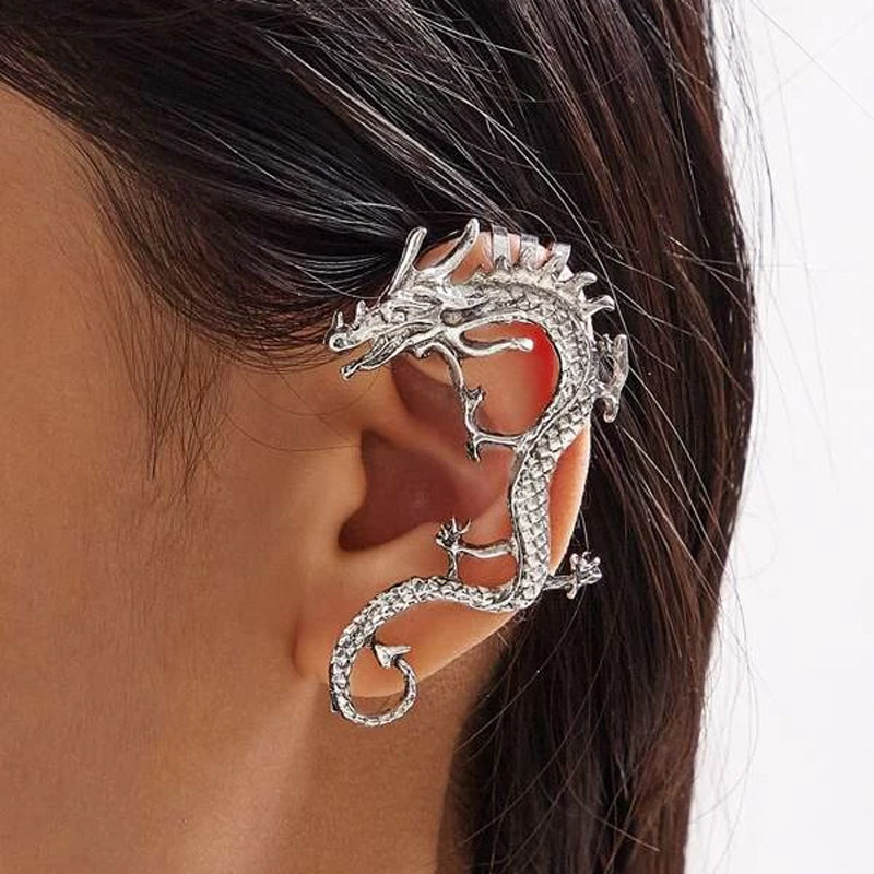 Clip de oreja de dragón Vintage Punk accesorios de joyería pendientes para mujeres y hombres Clip en pendientes Boucle Oreille Femme 2022 fiesta