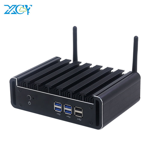 XCY Lüfterloser Mini-PC Intel Core i7 5557U i5 5287U i3 5005U HDMI VGA 6xUSB Gigabit Ethernet 2.4G/5.0G WiFi Windows 10 Linux