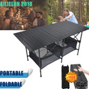 Mesa plegable para acampar, barbacoa al aire libre, mochilero, aleación de aluminio, portátil, duradero, muebles de escritorio para barbacoa, cama ligera para ordenador