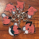 Anime Chainsaw Man Pochita Keychain Cartoon Props Unisex Acrylic Keyring Pendant