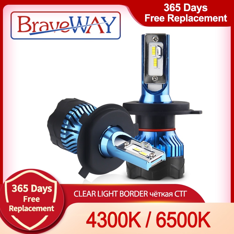 Faro Led BraveWay H4 para bombilla Super LED automática para bombilla de luz de coche H1 H3 H7 LED H11 9005 9006 HB3 HB4 12000LM 12V lámparas de diodo