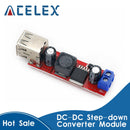 DC 6V-40V bis 5V 3A Doppel-USB-Lade-DC-DC-Abwärtswandlermodul für Fahrzeugladegerät LM2596 Dual USB