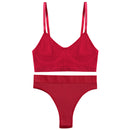 Conjunto de sujetador para mujer, lencería Sexy, ropa interior femenina, Bralette, Tops acanalados, sujetador de moda para niñas, Tops cortos sin mangas elásticos básicos, traje