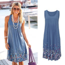 Sleeveless Floral Print Loose Beach Summer Dress Fashion Six Colors Casual Women Dress 2021 Sexy Dress Plus Size S-5XL