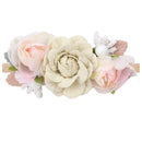 3 estilos de diademas de flores artificiales de encaje de perlas para recién nacidos para niñas pequeñas, diademas elásticas de nailon hechas a mano, diadema para bebés y niños pequeños
