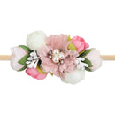 3 estilos de diademas de flores artificiales de encaje de perlas para recién nacidos para niñas pequeñas, diademas elásticas de nailon hechas a mano, diadema para bebés y niños pequeños