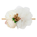 3 estilos de diademas de flores artificiales de encaje de perlas para recién nacidos para niñas pequeñas, diademas elásticas de nailon hechas a mano, diadema para bebés y niños pequeños