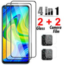 4in1 Protective Glass For Xiaomi Redmi Note 9 7 8 Pro 9S 9T 8T Camera Screen Protector For Redmi 9 9T 9A 9C 8 8A 7 7A Glass