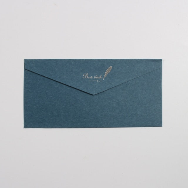 5pcs/lot Vintage Gold Envelopes for Invitations Kraft Paper Gift Card Window Envelope Wedding Letter Set Mailer Stationery