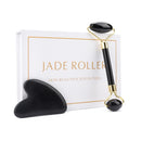 Rodillo de Jade de cuarzo rosa Natural Gua Sha, masajeador de cuerpo Facial, rodillo de masaje de piedra de Jade, herramienta de masaje de belleza para Lifting Facial