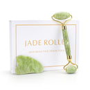 Rodillo de Jade de cuarzo rosa Natural Gua Sha, masajeador de cuerpo Facial, rodillo de masaje de piedra de Jade, herramienta de masaje de belleza para Lifting Facial