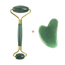 Rodillo de Jade de cuarzo rosa Natural Gua Sha, masajeador de cuerpo Facial, rodillo de masaje de piedra de Jade, herramienta de masaje de belleza para Lifting Facial
