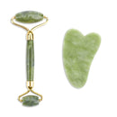 Rodillo de Jade de cuarzo rosa Natural Gua Sha, masajeador de cuerpo Facial, rodillo de masaje de piedra de Jade, herramienta de masaje de belleza para Lifting Facial