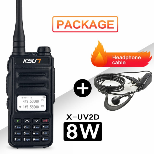1 Or 2PC  KSUN 8W Walkie Talkie Long Range VHF UHF Dual Band Two Way Radio Station VOX Communicator HF Transceiver Walkie-talkie