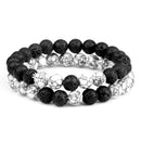 2pcs/set Bead Bracelet Natural Tiger Stone Charm Onyx Beaded Couple Distance Bracelets for Women Men Friend Gift Stretch Jewelry