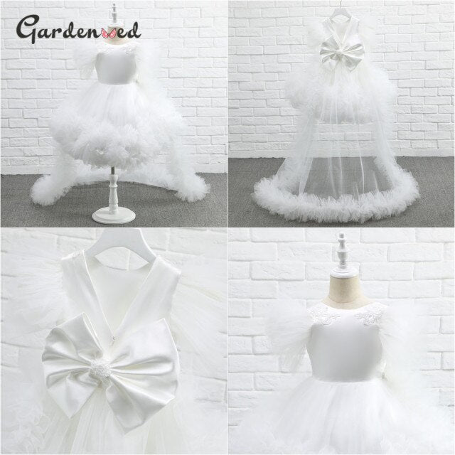 Pailletten-Glitzer-Rosa-Blumenmädchen-Kleid Ärmelloses Mädchen-Prinzessin-Hochzeitsfest-Kleid Erstkommunion-Kleid