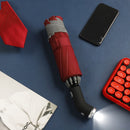 Automatic Umbrella With Reflective Stripe Reverse Led Light Umbrella Three Folding Inverted 10 Ribs Windproof Umbrellas Travel