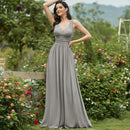 Royal Blue Bridesmaid Dress Plus Size Ever Pretty A Line V Neck Chiffon Elegant Pink Long Dress For Wedding Party For Woman 2021