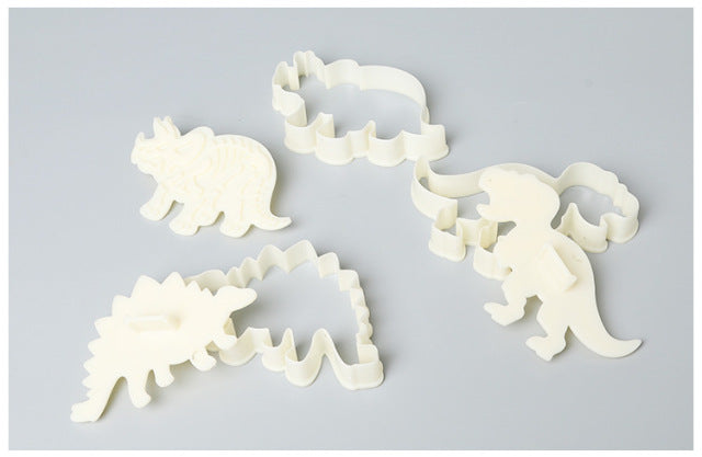 3D Dinosaur Cookie Cutters Mold Dinosaur Biscuit Embossing Mould Sugarcraft Dessert Baking Silicone Mold for Sop Cake Decor Tool