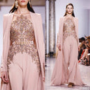 JUSERE Real Picture Pink Runway Evening Dress with Pants Long Evening Dresses Jumpsuit Vestido de festa