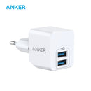 Anker USB-Ladegerät, Anker PowerPort Mini-Telefonladegerät mit zwei Anschlüssen, superkompaktes USB-Wandladegerät mit 2,4-A-Ausgang
