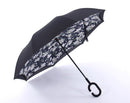 2021 Folding Long Shank Double Layer Inverted Umbrella Windproof Reverse C-Hook male golf umbrella reverse Umbrellas For Car
