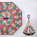 2021 Folding Long Shank Double Layer Inverted Umbrella Windproof Reverse C-Hook male golf umbrella reverse Umbrellas For Car