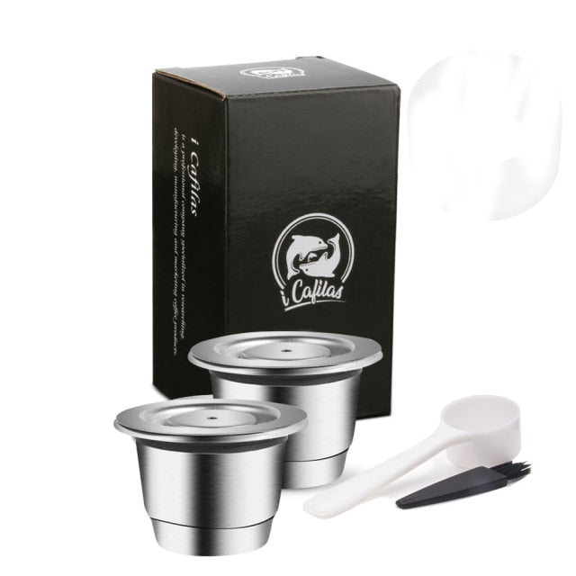 ICafilas SVIP Stainless Steel Coffee Capsule For Nespresso Reutilisable Inox Refillable Crema Espress Reusable Filter Pods