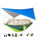 Hamaca portátil para acampar con mosquitera, mosca para la lluvia y correas para árboles para interiores, exteriores, mochileros, viajes, playa, senderismo