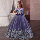 New 2020 Girls'Back Hollow Flower Dress Flower Boy High-end Wedding Dress Elegant Girls' Flower-lace Banquet Dress