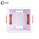 Coswall 1 Gang Dry Lining Box For Gypsum Board / Drywall / Plasterboad 46mm / 34mm Depth Wall Switch BOX Wall Socket Cassette