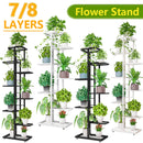 6/7/8Layers Flower Stand Rack Storage Shelf Iron Plant Holder Home Garden Flower Pot Organizer Living Room Balcony Storage Rack