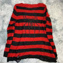 Plus Size Punk Gothic Long Unisex Sweater Dress Cool Hollow Out Hole Broken Jumper Loose Rock Thin Sweter 2020 Women Man Striped