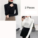 Bonjean Autumn Winter Knitted Jumper Tops turtleneck Pullovers Casual Sweaters Women Shirt Long Sleeve Tight Sweater Girls