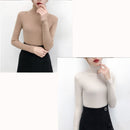 Bonjean Autumn Winter Knitted Jumper Tops turtleneck Pullovers Casual Sweaters Women Shirt Long Sleeve Tight Sweater Girls