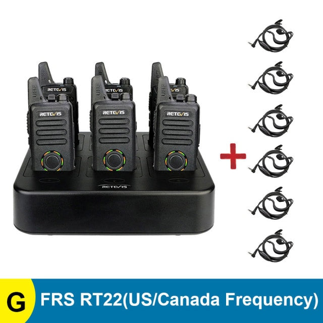 Mini Handy Walkie Talkie 6 Stück Retevis RT622 PMR Radio RB19 Walkie-Talkies FRS Zwei-Wege-Radio Tragbares Radio für Hotelrestaurant
