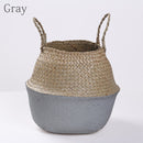 Handmade Woven Storage Basket Folding Clthoes Laundry Basket Straw Wicker Rattan Seagrass Belly Garden Flower Pot Plant Basket