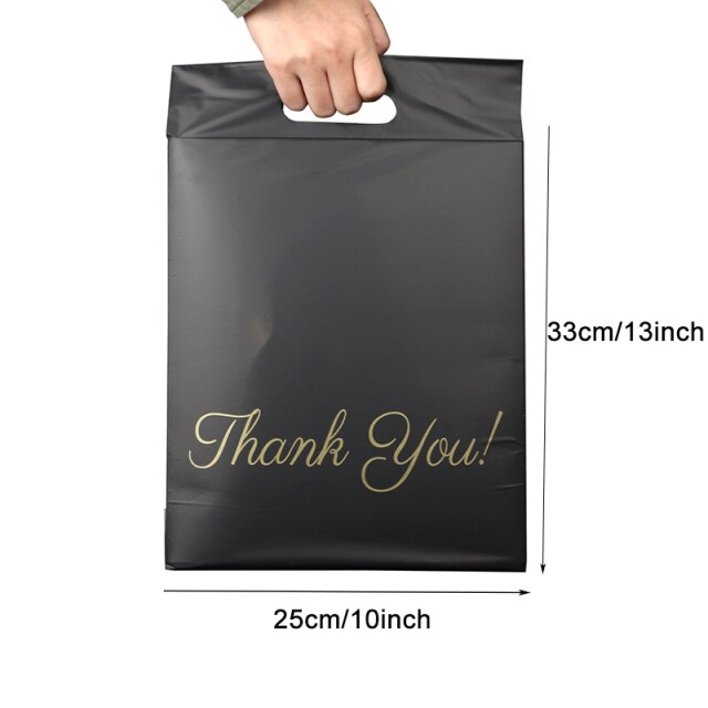 Bolsa de mano impresa de 10 Uds., bolsa exprés con asa, bolsa de mensajería, autoadhesiva, gruesa, impermeable, de plástico, bolsa de correo de sobre de polietileno